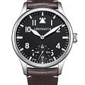 Aerowatch Aerowatch Renaissance 55981 AA01  55981 AA01 механические мужские часы черный циферблат, браслет кожаный — вид спереди